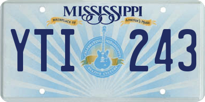 MS license plate YTI243