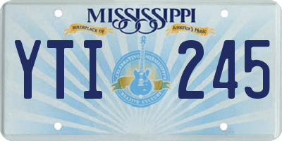 MS license plate YTI245