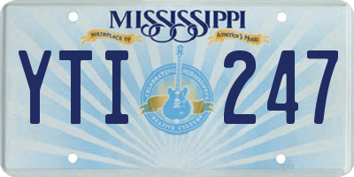 MS license plate YTI247