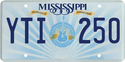 MS license plate YTI250
