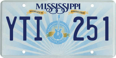 MS license plate YTI251