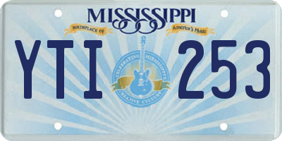 MS license plate YTI253