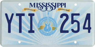 MS license plate YTI254