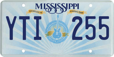 MS license plate YTI255