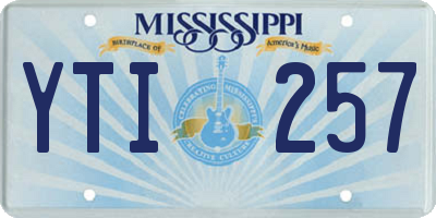 MS license plate YTI257