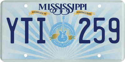 MS license plate YTI259