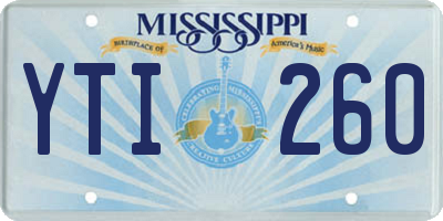 MS license plate YTI260