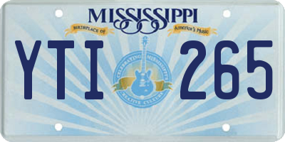 MS license plate YTI265