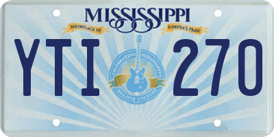 MS license plate YTI270