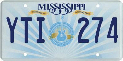 MS license plate YTI274