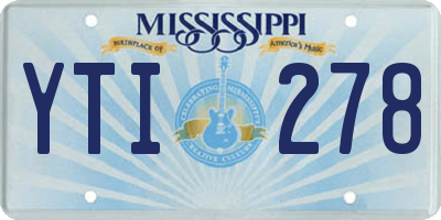 MS license plate YTI278