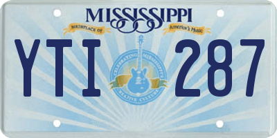 MS license plate YTI287