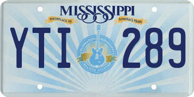 MS license plate YTI289