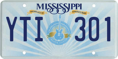 MS license plate YTI301