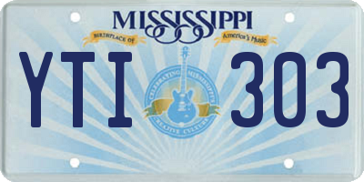 MS license plate YTI303