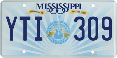 MS license plate YTI309
