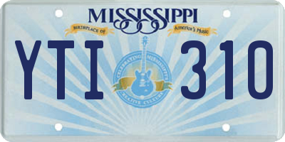MS license plate YTI310