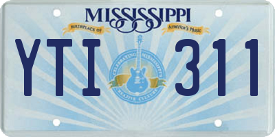 MS license plate YTI311