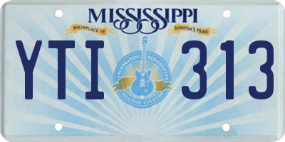 MS license plate YTI313