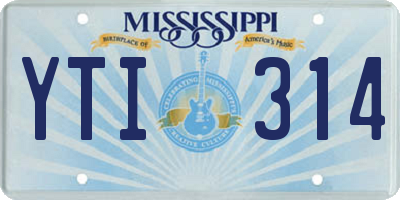 MS license plate YTI314