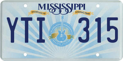 MS license plate YTI315
