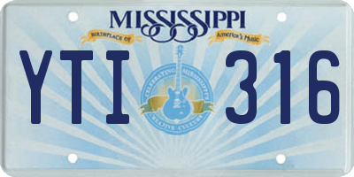 MS license plate YTI316