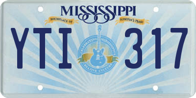 MS license plate YTI317