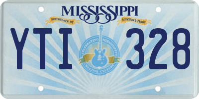 MS license plate YTI328