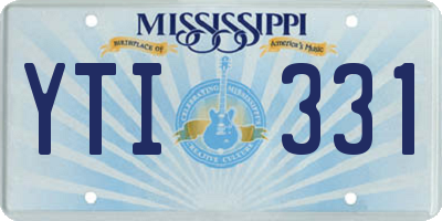 MS license plate YTI331