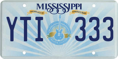 MS license plate YTI333