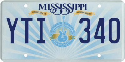MS license plate YTI340