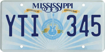 MS license plate YTI345