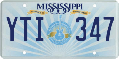 MS license plate YTI347