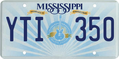 MS license plate YTI350