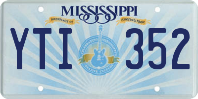 MS license plate YTI352