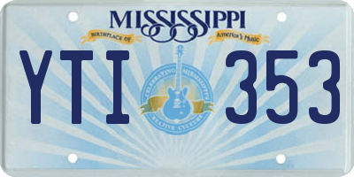 MS license plate YTI353