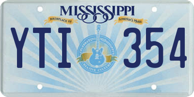 MS license plate YTI354
