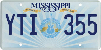 MS license plate YTI355