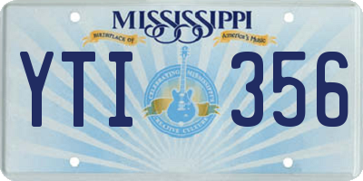 MS license plate YTI356