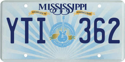 MS license plate YTI362