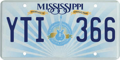 MS license plate YTI366