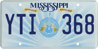 MS license plate YTI368