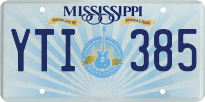MS license plate YTI385