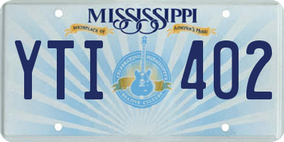 MS license plate YTI402