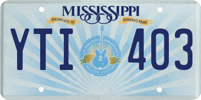 MS license plate YTI403