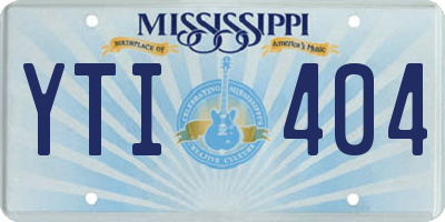 MS license plate YTI404
