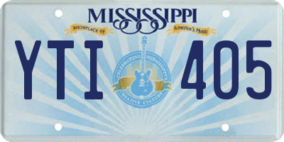 MS license plate YTI405