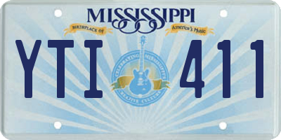 MS license plate YTI411
