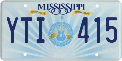 MS license plate YTI415