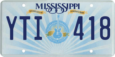 MS license plate YTI418